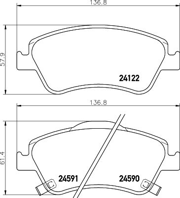HELLA Bremsbelagsatz, Scheibenbremse (8DB 355 013-561)