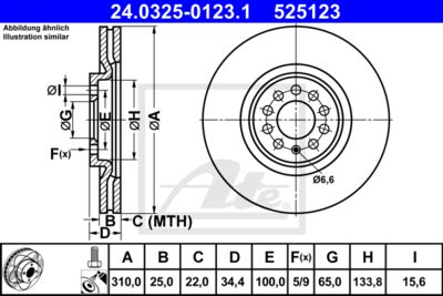 ATE Bremsscheibe (24.0325-0123.1)