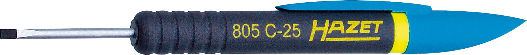 HAZET Clip-Schraubendreher 805C-25 ∙ Schlitz Profil ∙ 0.4 x 2.5 mm
