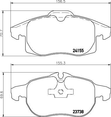 HELLA Bremsbelagsatz, Scheibenbremse (8DB 355 012-681)