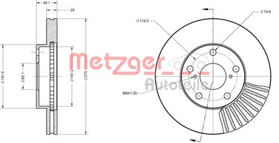 METZGER Bremsscheibe (6110282) Thumbnail