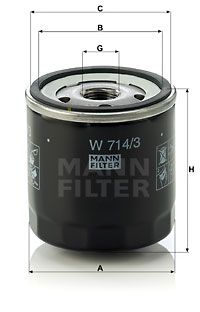 MANN-FILTER Ölfilter (W 714/3)