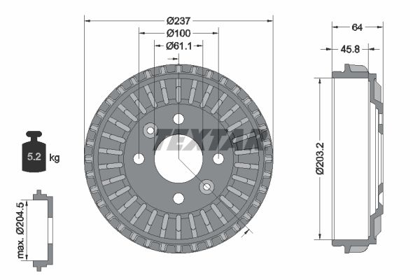 TEXTAR Bremstrommel (94046200)