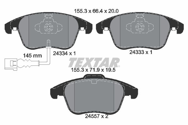 TEXTAR Bremsbelagsatz, Scheibenbremse (2433401)