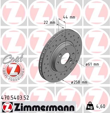 ZIMMERMANN Bremsscheibe (470.5403.52) 4250238765189 470.5403.52