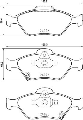 BREMBO Bremsbelagsatz, Scheibenbremse (P 83 159)
