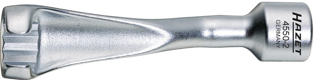 HAZET Einspritzleitungs-Schlüssel 4550-2 ∙ Vierkant12,5 mm (1/2 Zoll) ∙ Außen-Doppel-Sechskant Profil ∙ 19 mm