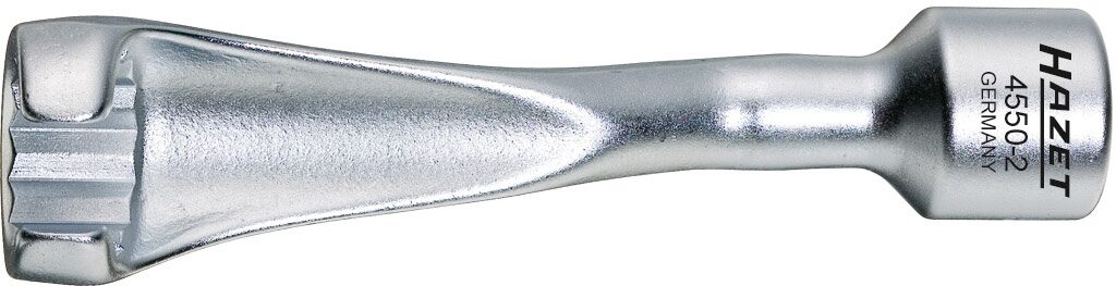 HAZET Einspritzleitungs-Schlüssel 4550-2 ∙ Vierkant12,5 mm (1/2 Zoll) ∙ Außen-Doppel-Sechskant Profil ∙ 19 mm