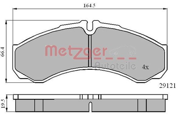 METZGER Bremsbelagsatz, Scheibenbremse (1170874)