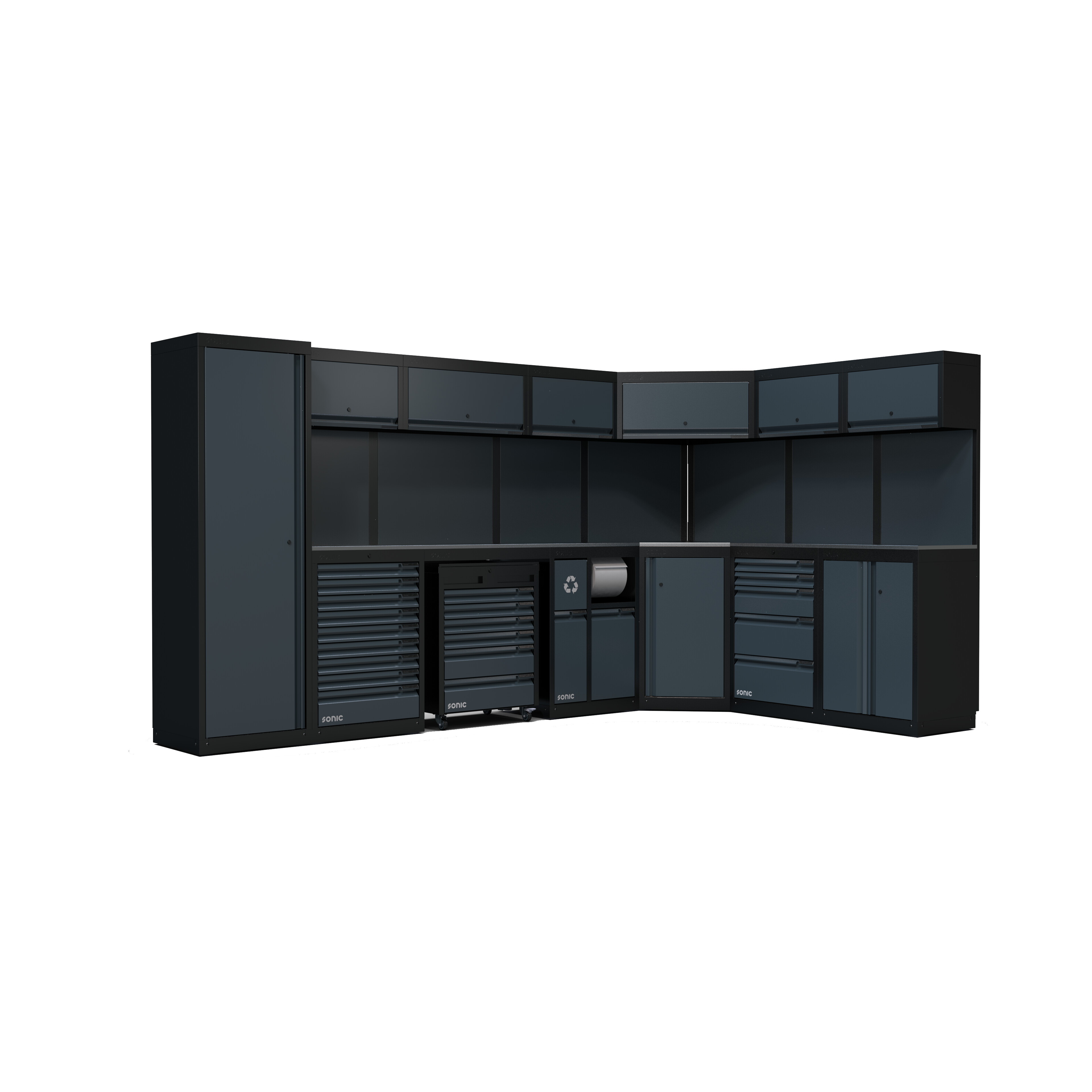 NEXT MSS Schrankwand Edelstahl-Arbeitsplatte hoch 5026mm