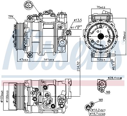 NISSENS Kompressor, Klimaanlage (89090)