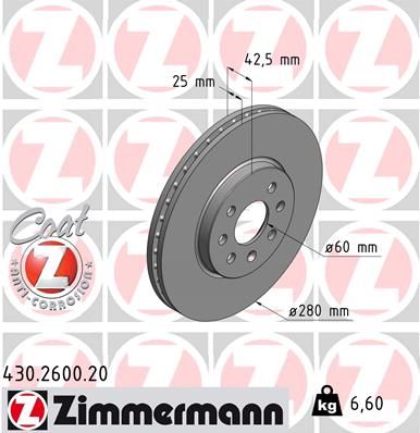 ZIMMERMANN Bremsscheibe (430.2600.20)