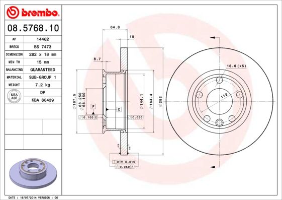 BREMBO Bremsscheibe (08.5768.10)