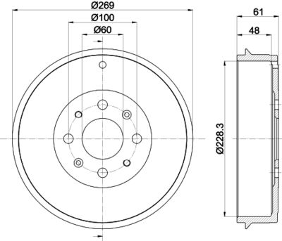 HELLA Bremstrommel (8DT 355 300-651)