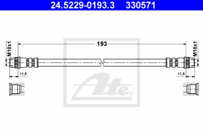 ATE Bremsschlauch (24.5229-0193.3) Thumbnail
