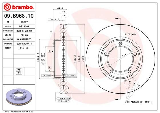 BREMBO Bremsscheibe (09.B968.11)