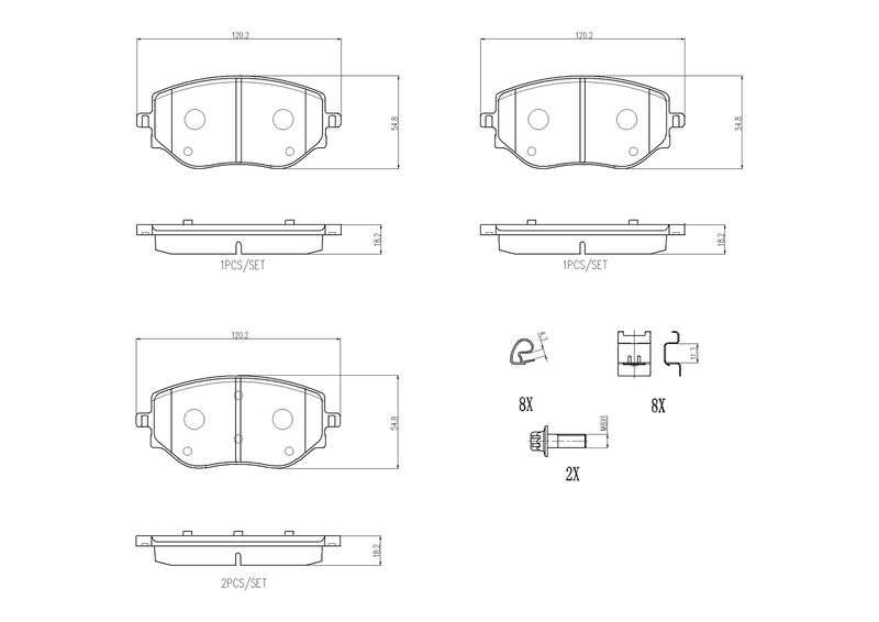 BREMBO Bremsbelagsatz, Scheibenbremse (P 68 073)