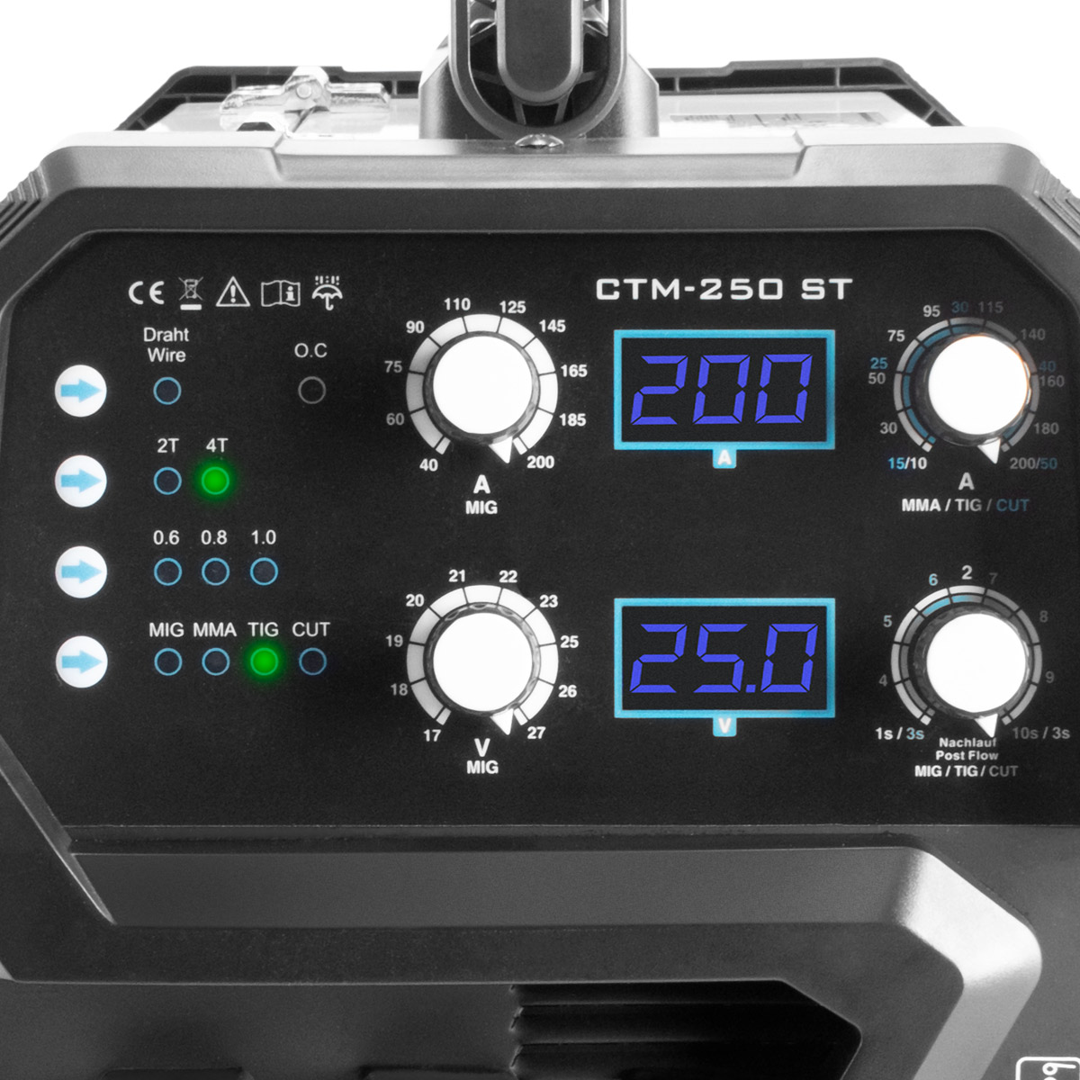 STAHLWERK Kombi-Schweißgerät CTM-250 ST Digital 5-in-1 200 A Vollausstattung