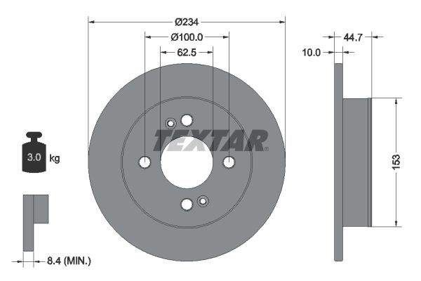 TEXTAR Bremsscheibe (92291603)