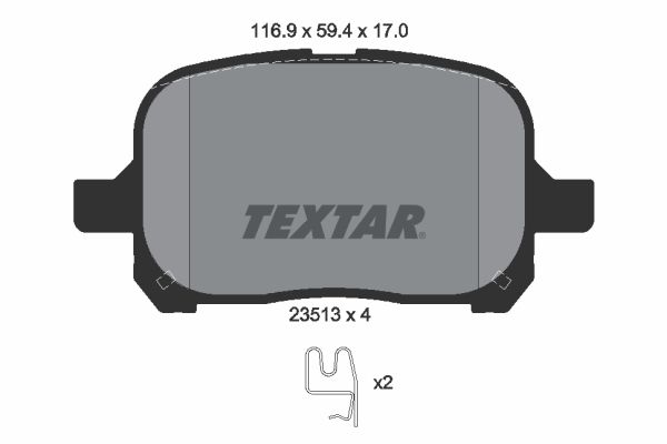 TEXTAR Bremsbelagsatz, Scheibenbremse (2351302)