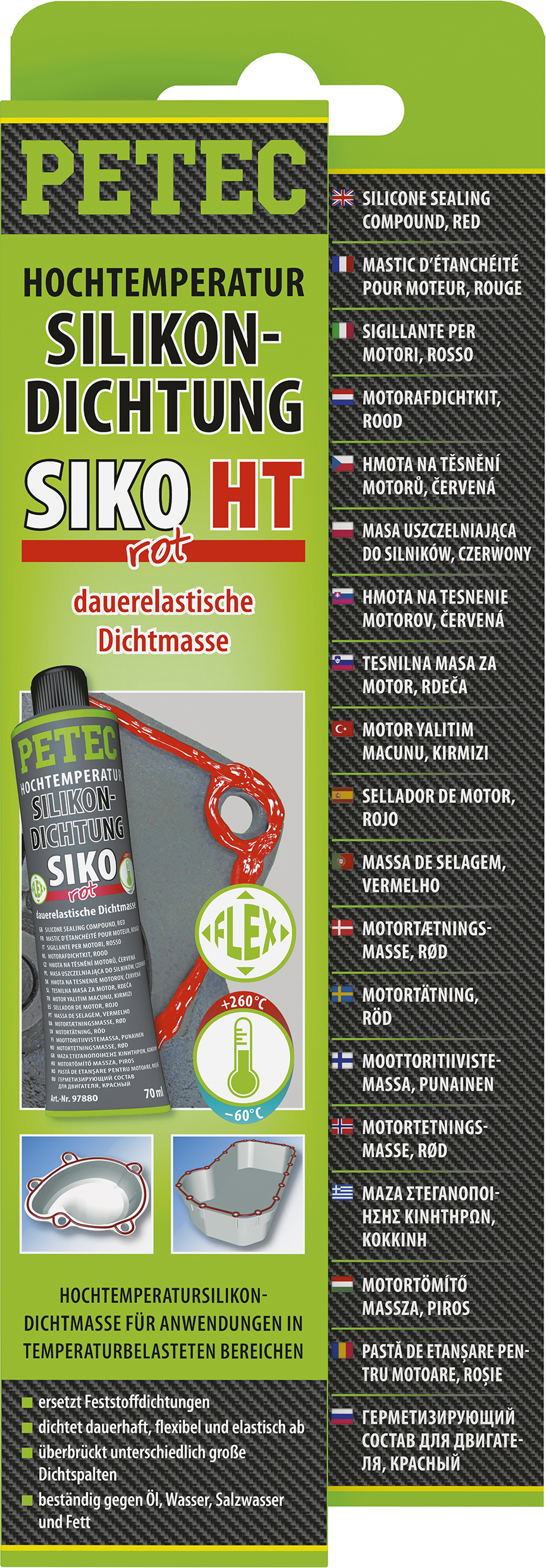 Silikondichtung, SIKO, 70 ML, rot, SB-Karte