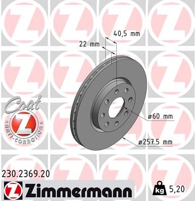 ZIMMERMANN Bremsscheibe (230.2369.20)