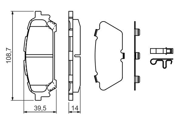 BOSCH Bremsbelagsatz, Scheibenbremse (0 986 494 232)