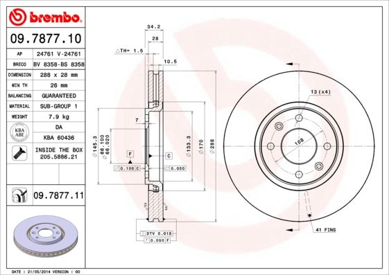 BREMBO Bremsscheibe (09.7877.10)