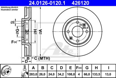 ATE Bremsscheibe (24.0126-0120.1)