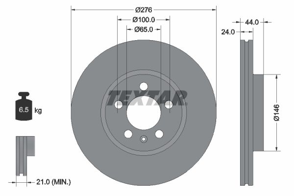 TEXTAR Bremsscheibe (92313703)