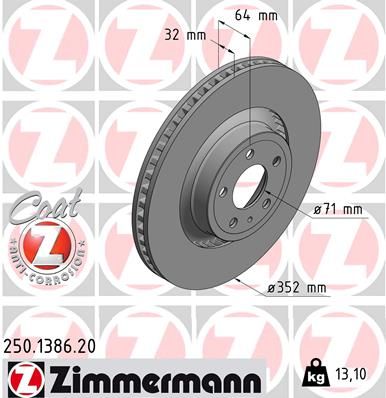 ZIMMERMANN Bremsscheibe (250.1386.20)
