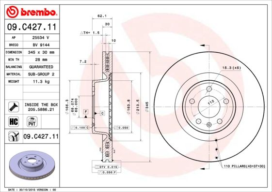 BREMBO Bremsscheibe (09.C427.11)