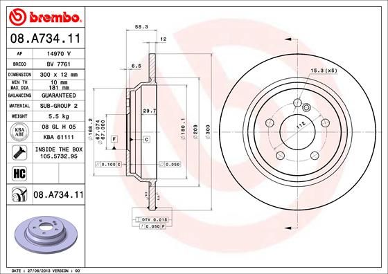 BREMBO Bremsscheibe (08.A734.11)