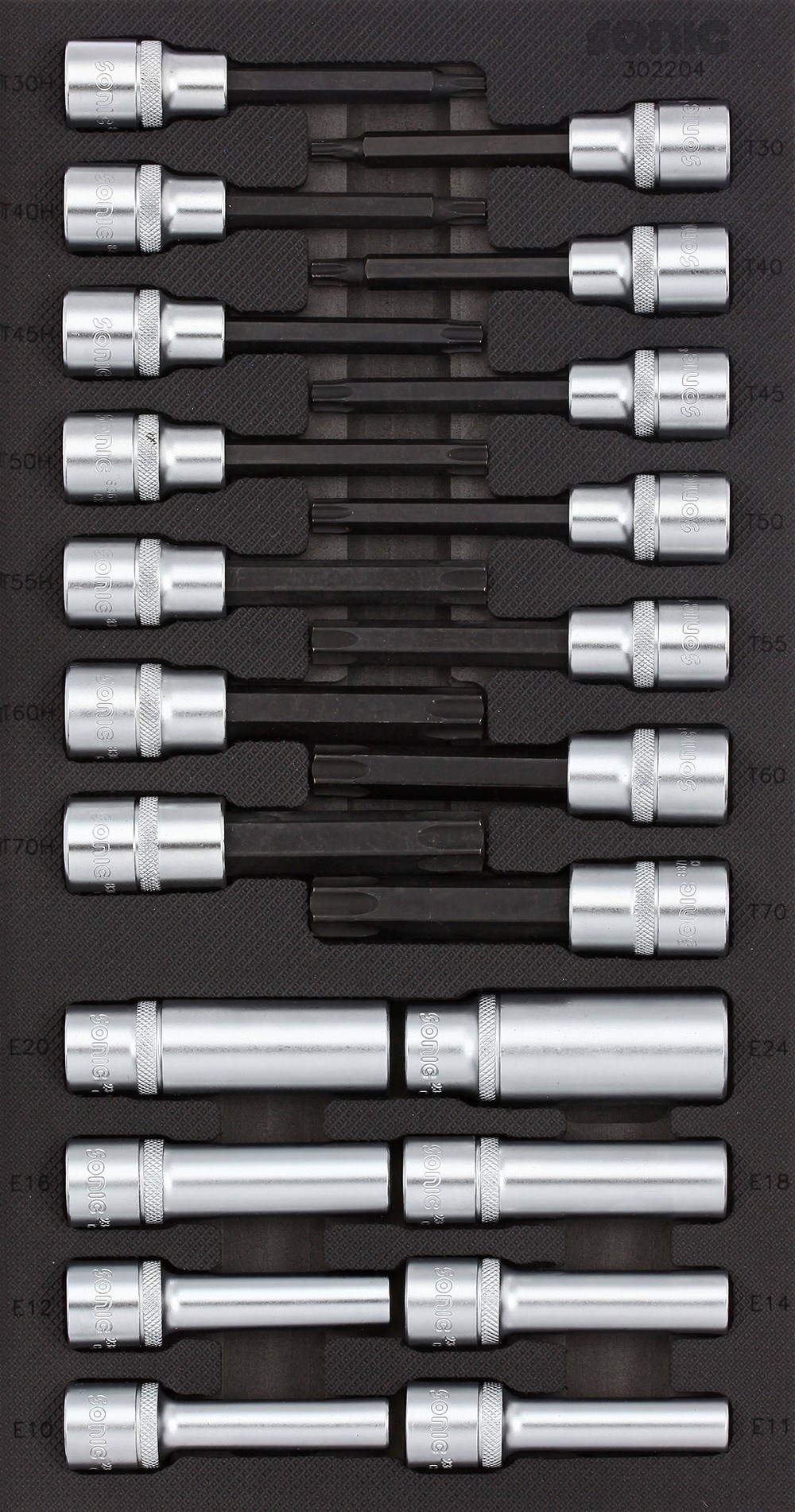 1/3 SFS 1/2'' TX-Nuss u. Bit-Satz 22-tlg.
