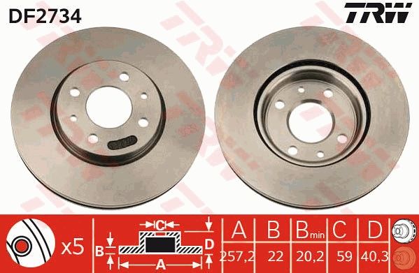TRW Bremsscheibe (DF2734) TRW Bremsscheibe (DF2734)