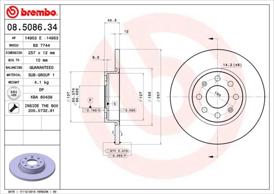 BREMBO Bremsscheibe (08.5086.34)