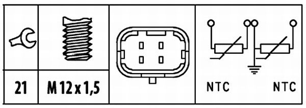 HELLA Sensor, Kühlmitteltemperatur (6PT 009 309-581)