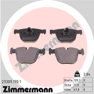 ZIMMERMANN Bremsbelagsatz, Scheibenbremse (23309.170.1)