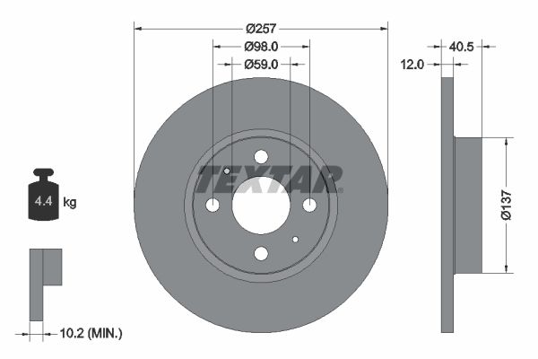 TEXTAR Bremsscheibe (92236703)