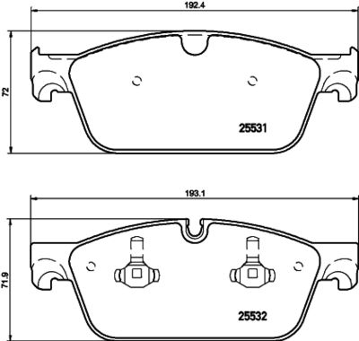HELLA Bremsbelagsatz, Scheibenbremse (8DB 355 020-141)