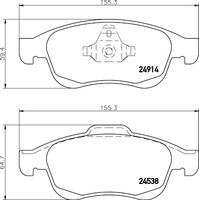 HELLA Bremsbelagsatz, Scheibenbremse (8DB 355 014-791)