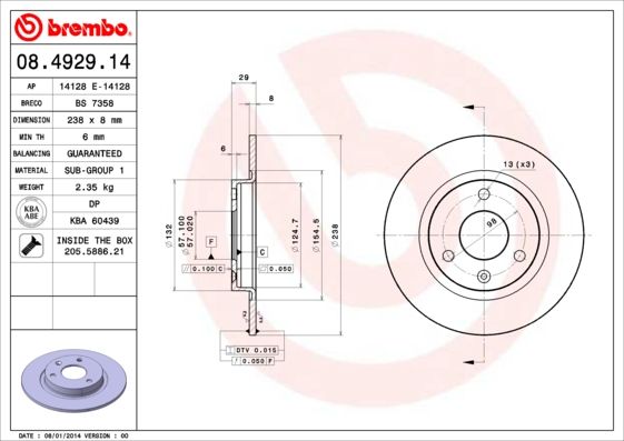 BREMBO Bremsscheibe (08.4929.14)