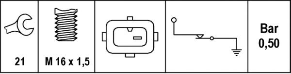 HELLA Öldruckschalter (6ZL 003 259-591) 4082300147650 6ZL 003 259-591