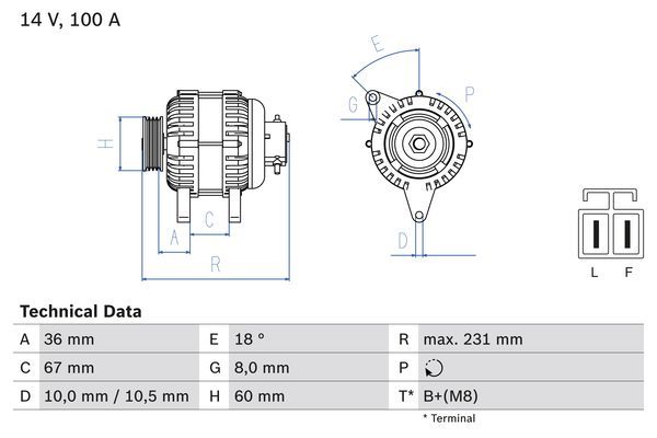 BOSCH Generator (0 986 048 320) 4047024645745 0 986 048 320