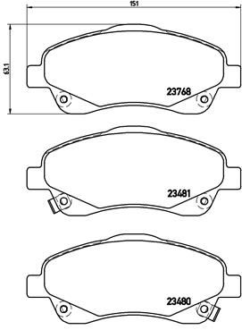 BREMBO Bremsbelagsatz, Scheibenbremse (P 83 046)