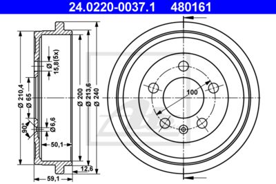 ATE Bremstrommel (24.0220-0037.1)