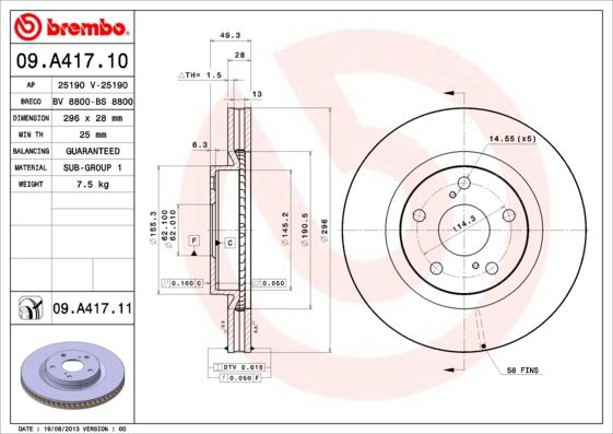 BREMBO Bremsscheibe (09.A417.10)