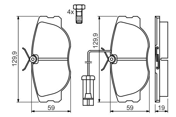 BOSCH Bremsbelagsatz, Scheibenbremse (0 986 460 942)