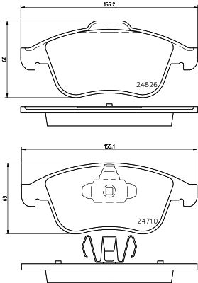 HELLA Bremsbelagsatz, Scheibenbremse (8DB 355 014-591)