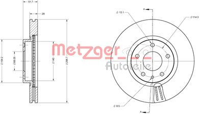 METZGER Bremsscheibe (6110730) Thumbnail